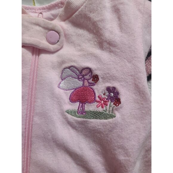 Circo Baby 0-3M 100% Cotton Sleeper Mushroom Flower Fairy Pastel Hot Pink Onesie - Picture 4 of 8